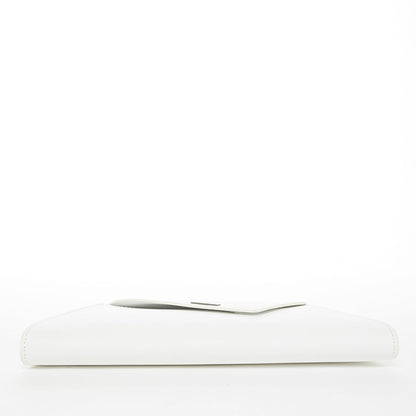 Angelica White Leather Clutch Bag