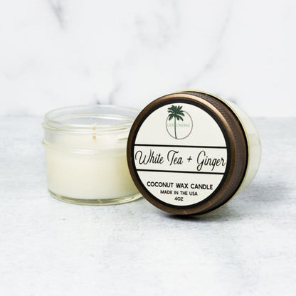 White Tea + Ginger Scent Coconut Wax Candle