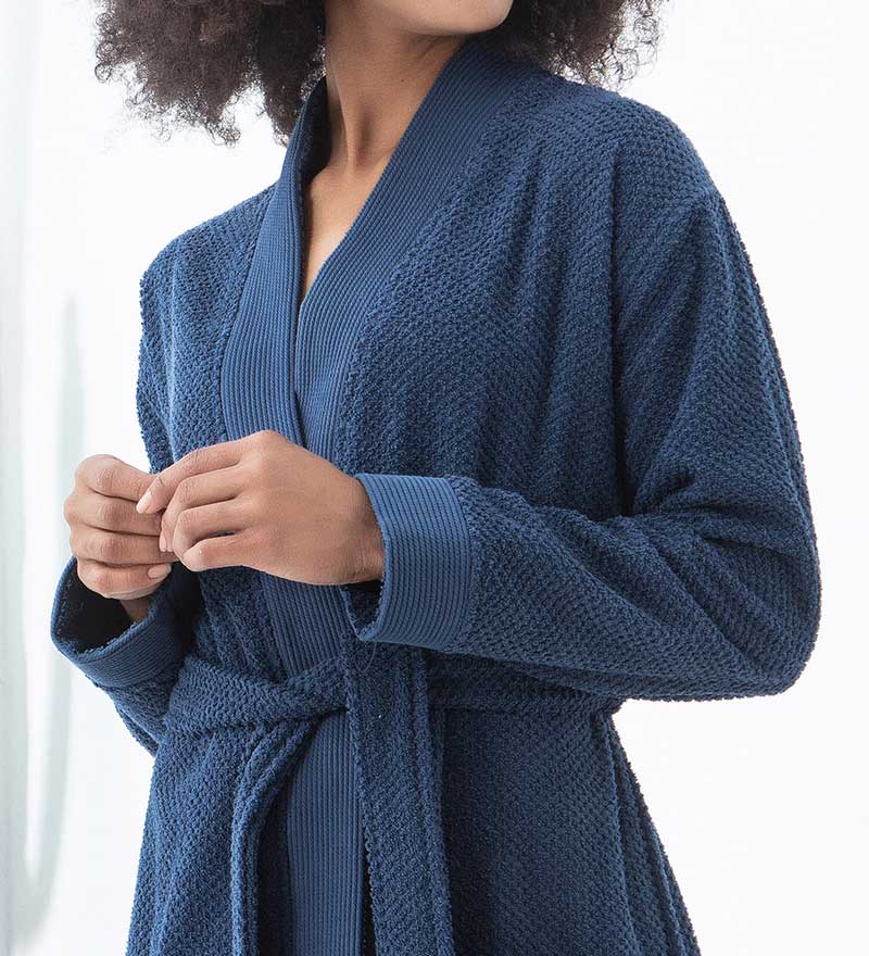 Women's Turkish Cotton Terry Kimono Robe - Luxurious Terry Cloth Bathrobe